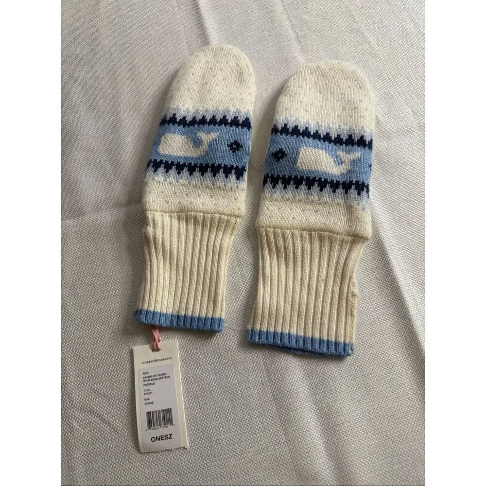 NWT Vineyard Vines Whaleisle Fairisle Mittens One Size New